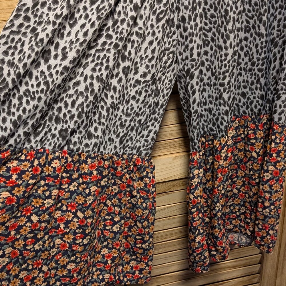 Umgee Wide-Leg Pants Colorful Patterned Size Small - image 4